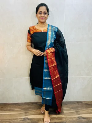 Kanchi cotton top (cotton lining) paired with Kanchi cotton dupatta
