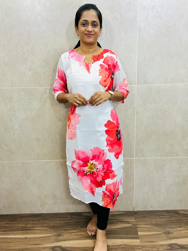 Printed premium mul cotton top with cotton lining (straight cut)