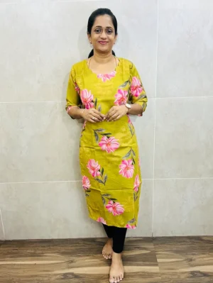 Printed premium mul cotton top with cotton lining (straight cut)