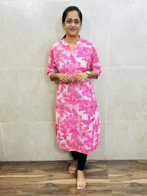 Printed premium mul cotton top with cotton lining (straight cut)