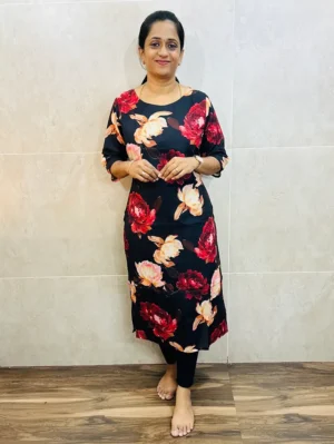 Printed premium mul cotton top with cotton lining (straight cut)