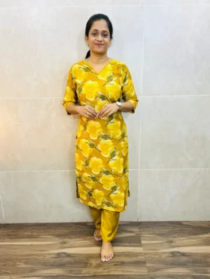 Textured soft silk cotton top(crepe lining) paired with silk cotton bottom(straight cut)