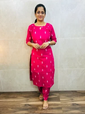 Pure handloom cotton top(cotton lining) paired with pure handloom cotton bottom(free size)