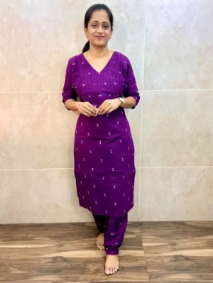 Pure handloom cotton top(cotton lining) paired with pure handloom cotton bottom(free size)