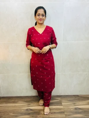 Pure handloom cotton top(cotton lining) paired with pure handloom cotton bottom(free size)