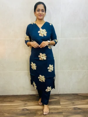 Printed Jaipur cotton top (cotton lining) paired with cotton bottom (straight cut)