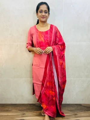 Soft muslin silk top (crepe lining) paired with muslin silk dupatta and silk bottom (straight cut)