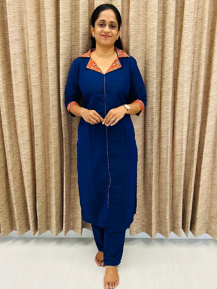 Semi raw silk top (cotton lining) paired with semi raw silk bottom (semi palazzo)