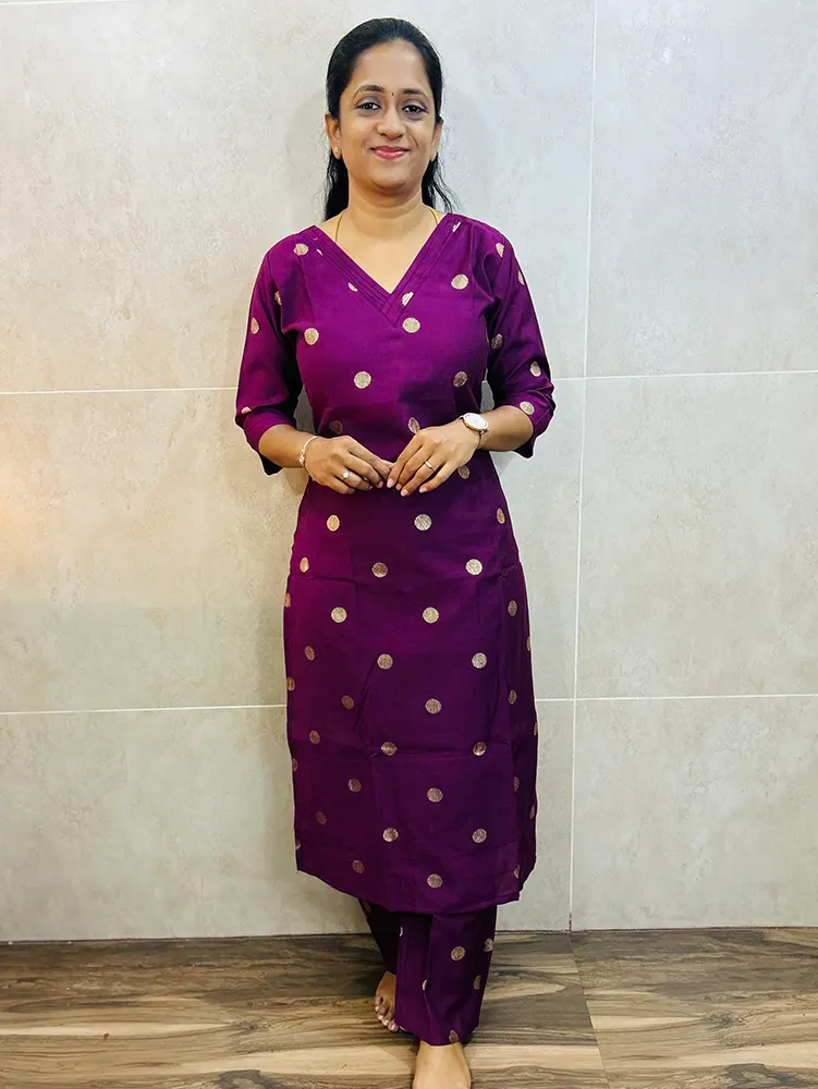 Printed Soft silk cotton top (crepe lining) paired with soft silk cotton bottom (semi palazzo)