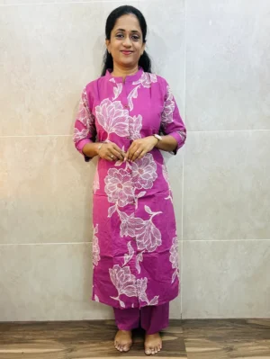 Printed Jaipur cotton top (cotton lining) paired with cotton bottom (semi palazzo)