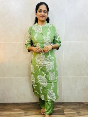 Printed Jaipur cotton top (cotton lining) paired with cotton bottom (semi palazzo)