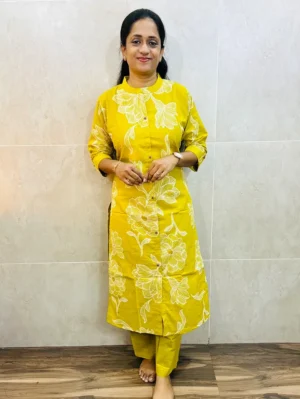 Printed Jaipur cotton top (cotton lining) paired with cotton bottom (semi palazzo)