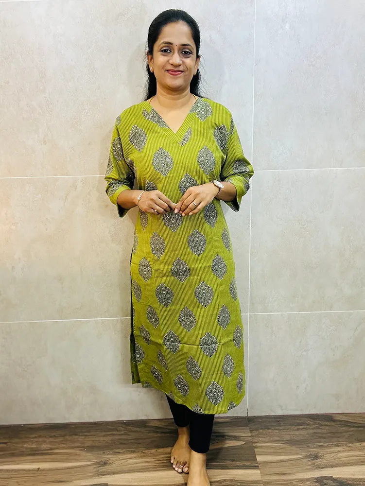 Handblock Printed Kantha cotton top with cotton lining (straight cut)