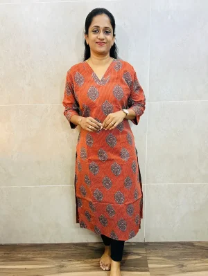 Handblock Printed Kantha cotton top with cotton lining (straight cut)