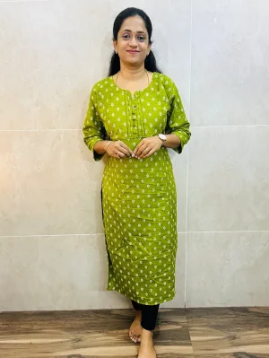 Handblock printed textured soft cotton top with cotton lining (straight cut)