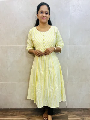 Pure cotton top (cotton lining) with potli work on yoke (Aline pattern)