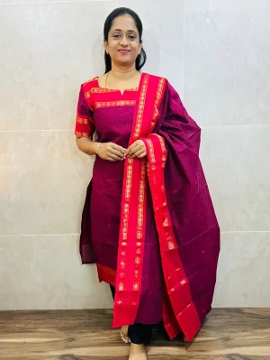 Kanchi cotton top (cotton lining) paired with Kanchi cotton dupatta