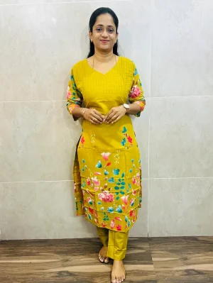 Printed Jaipur cotton top (cotton lining) paired with Jaipur cotton bottom (straight cut)