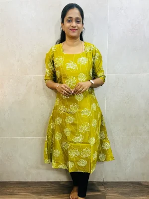 Printed silk cotton top with cotton lining (Aline pattern)