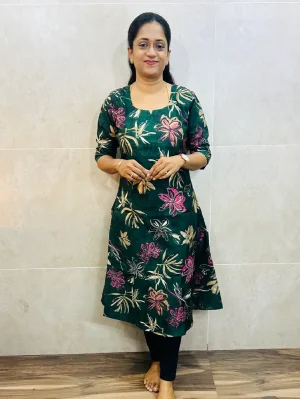 Printed silk cotton top with cotton lining (Aline pattern)