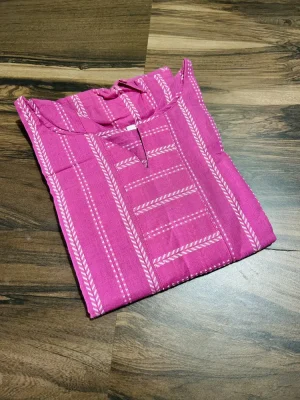 Pure handloom cotton top (cotton lining) - straight cut