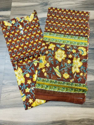 Top and dupatta only - Jaipur cotton top with cotton lining