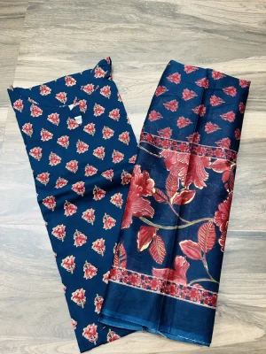 Top and dupatta only - Jaipur cotton top with cotton lining