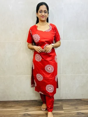 Dabu dyed cotton top (cotton lining) paired with Dabu cotton bottom (free size)