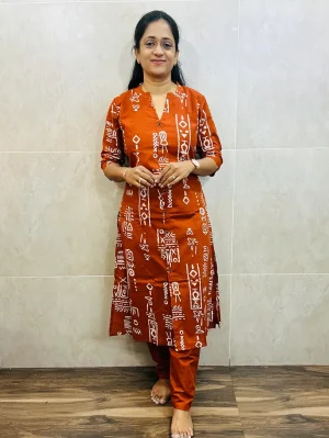 Dabu dyed cotton top (cotton lining) paired with Dabu cotton bottom (free size)