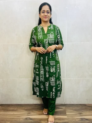 Dabu dyed cotton top (cotton lining) paired with Dabu cotton bottom (free size)