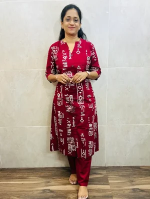 Dabu dyed cotton top (cotton lining) paired with Dabu cotton bottom (free size)