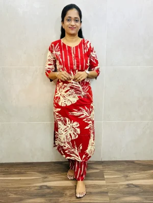 Printed jaipur cotton top(cotton lining)paired with printed cotton bottom(straight cut)