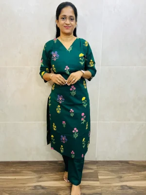 Printed jaipur cotton top (cotton lining) paired with cotton bottom (straight cut)