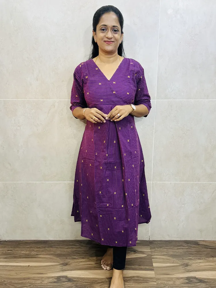 Pure cotton top (cotton lining) with all over thread woven buttas (Aline pattern)