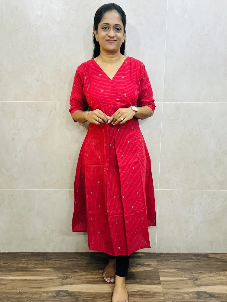 Pure cotton top (cotton lining) with all over thread woven buttas (Aline pattern)