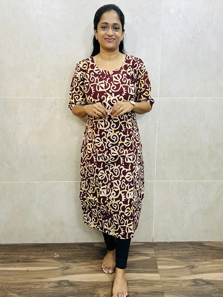 Batik printed premium cotton top with cotton lining (straight cut)