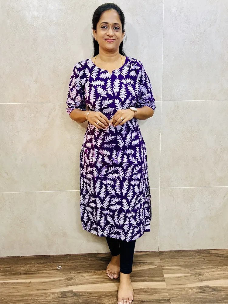 Batik printed premium cotton top with cotton lining (straight cut)