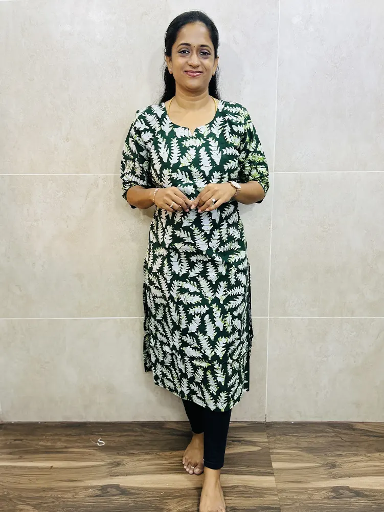 Batik printed premium cotton top with cotton lining (straight cut)