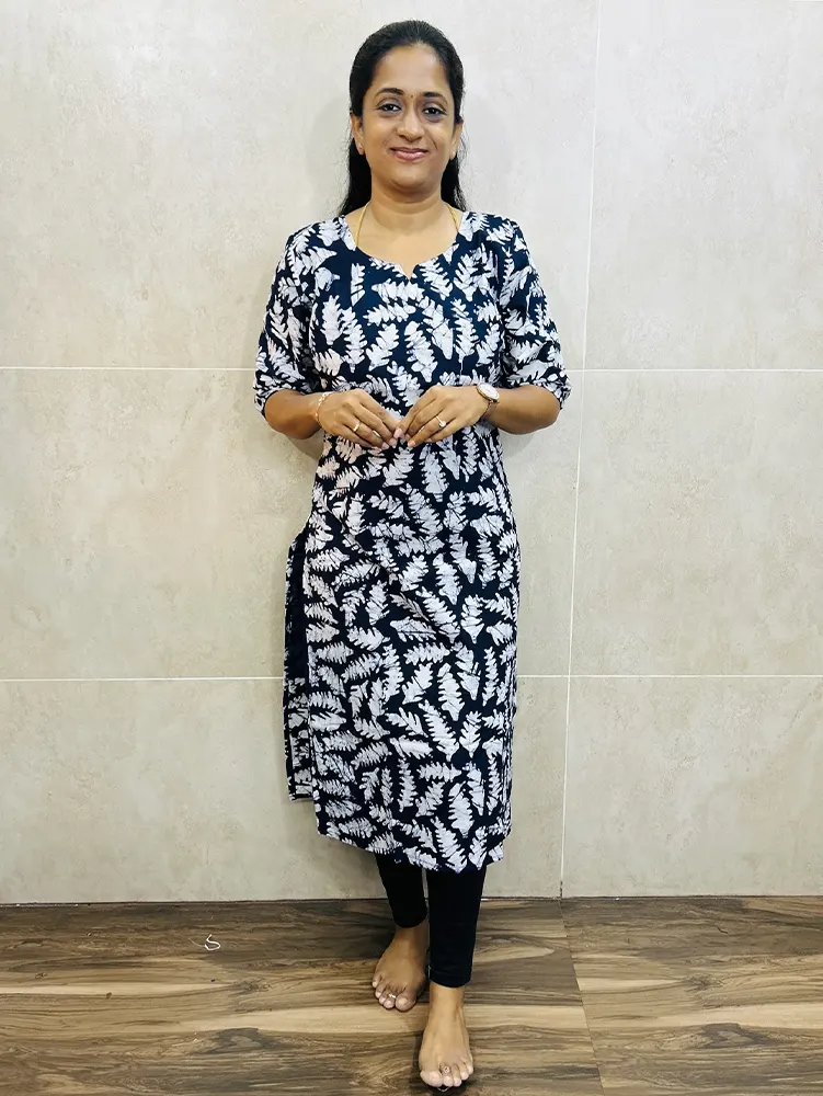 Batik printed premium cotton top with cotton lining (straight cut)