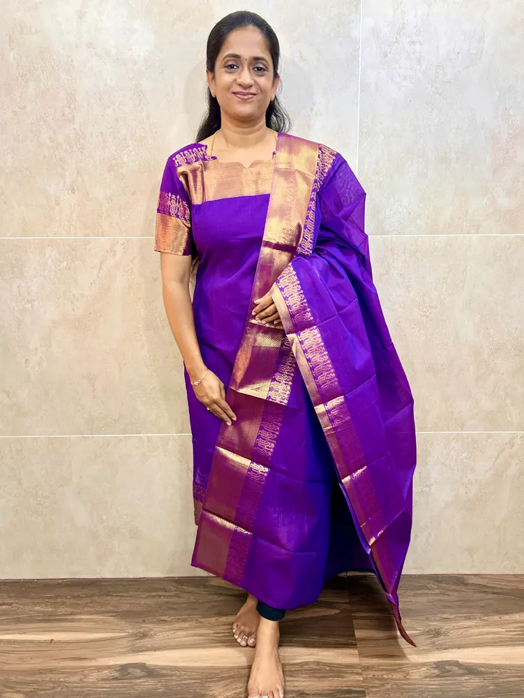 Kanchi cotton top (cotton lining) paired with Kanchi cotton dupatta